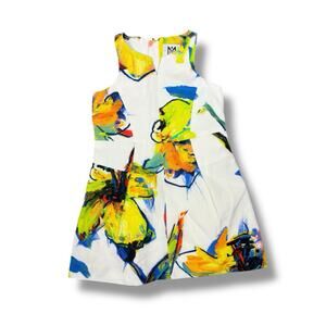 Milly Minis Girls Dress Size 5 Floral Watercolor Summer Colorful Vacation USA